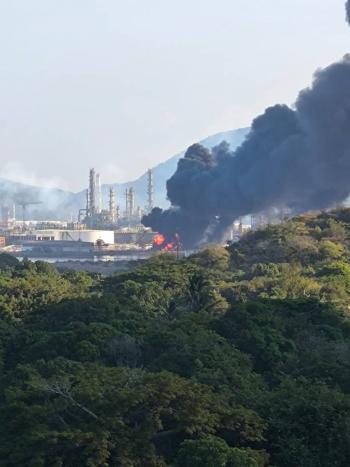 Incendio en Refiner&iacute;a de Salina Cruz, Oaxaca