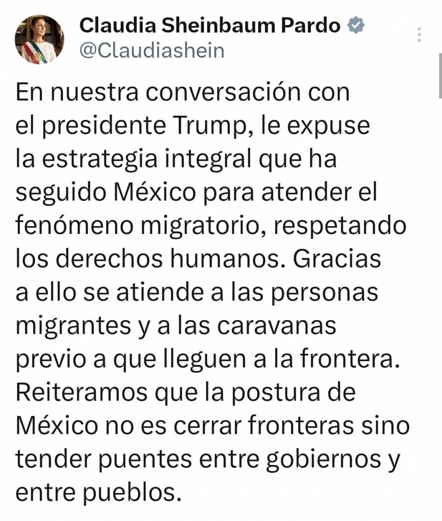 Sheinbaum desmiente a Trump; no acordó cerrar fronteras, no es posición de México