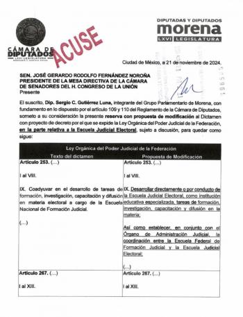 Diputado Guti&eacute;rrez Luna pide a Senado evitar la desaparici&oacute;n de la Escuela Judicial Electoral
