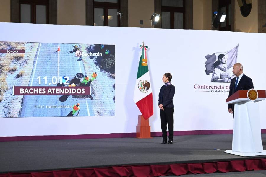 Atendidos 11 mil 12 baches en más de mil 600 kms