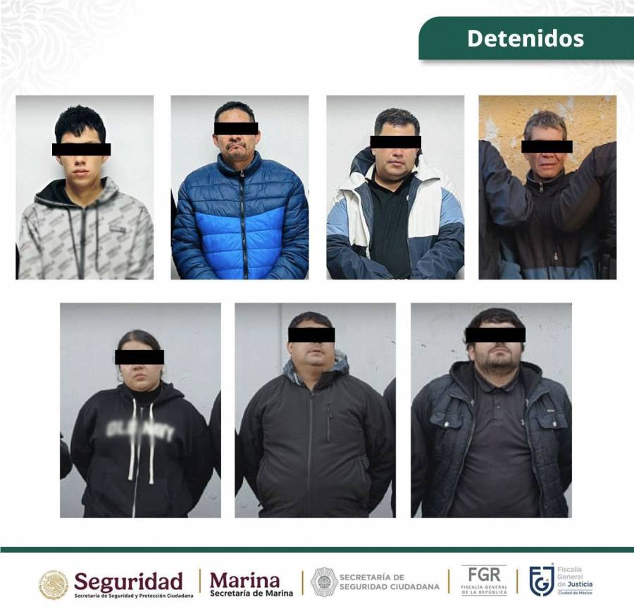 Detención de siete presuntos integrantes de célula delictiva en Ciudad de México