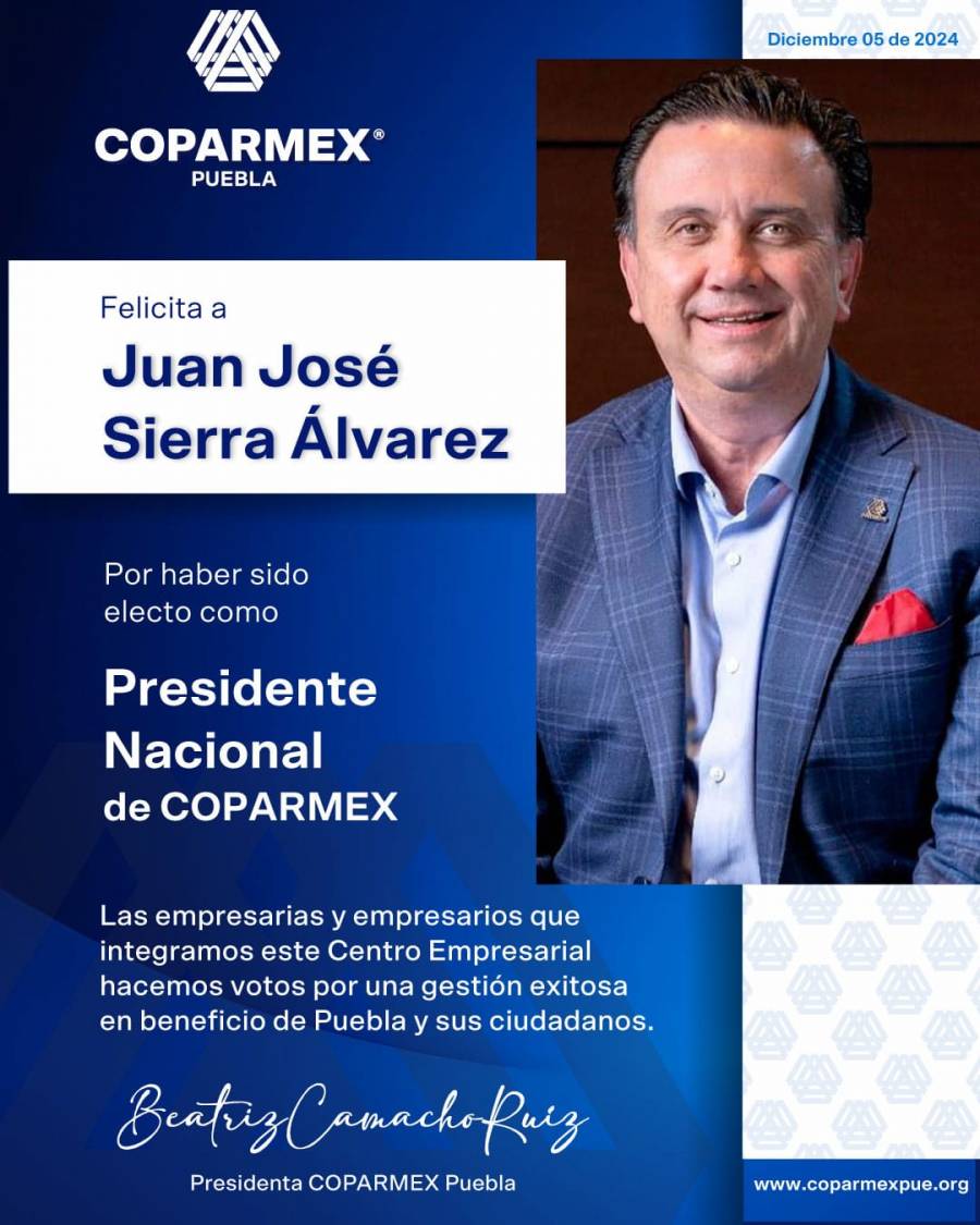 Arropan Centros Empresariales a Juan José Sierra como muevo presidente de Coparmex