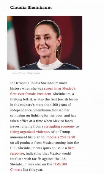 Claudia Sheinbaum nominada a Persona del Año por TIME