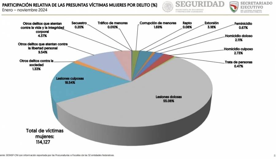 Feminicidios en todo el país en 2024; los más en el Edomex, Nuevo León y CDMX
