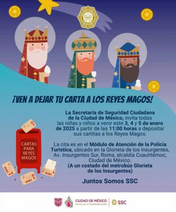 SSC invita a ni&ntilde;os a dejar su carta a los Reyes Magos en Glorieta de los Insurgentes