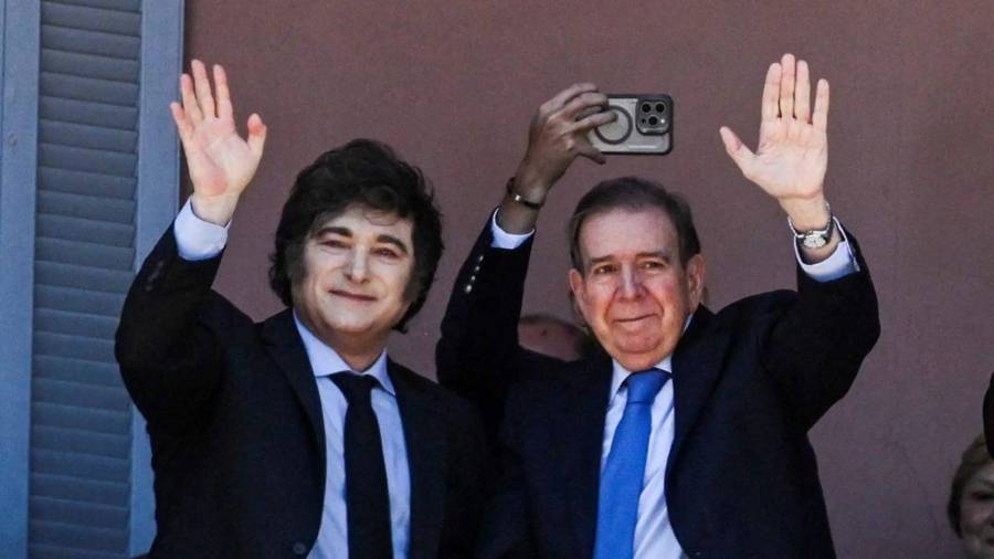Javier Milei recibe a Edmundo González Urrutia en la Casa Rosada; miles de venezolanos claman por 