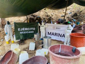 Marina localiza y neutraliza laboratorio clandestino en Sinaloa
