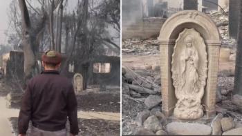 Estatua de la Virgen de Guadalupe sobrevive intacta a incendios en Los Ángeles