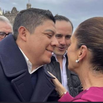 Gobernador Ricardo Gallardo, presente en el informe de 100 d&iacute;as de la presidenta Sheinbaum