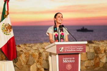 Presenta presidenta programa de recuperaci&oacute;n de Acapulco tras huracanes
