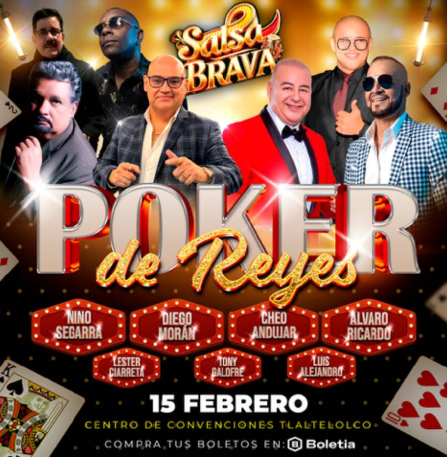 VEN A FESTEJAR EL DIA DEL AMOR Y LA AMISTAD BAILANDO SALSA BRAVA PRESENTA: PÓKER DE REYES