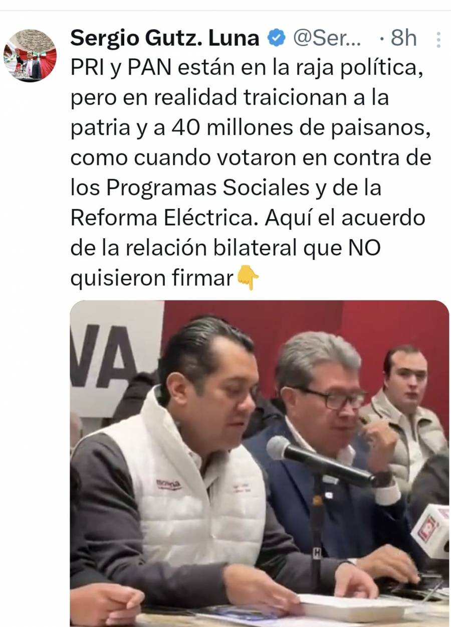 Diputados de 4T y MC firman acuerdo para fortalecer el diálogo, respeto, seguridad y cooperación entre México y EU; PAN y PRI lo rechazan Por Claudia Bolaños