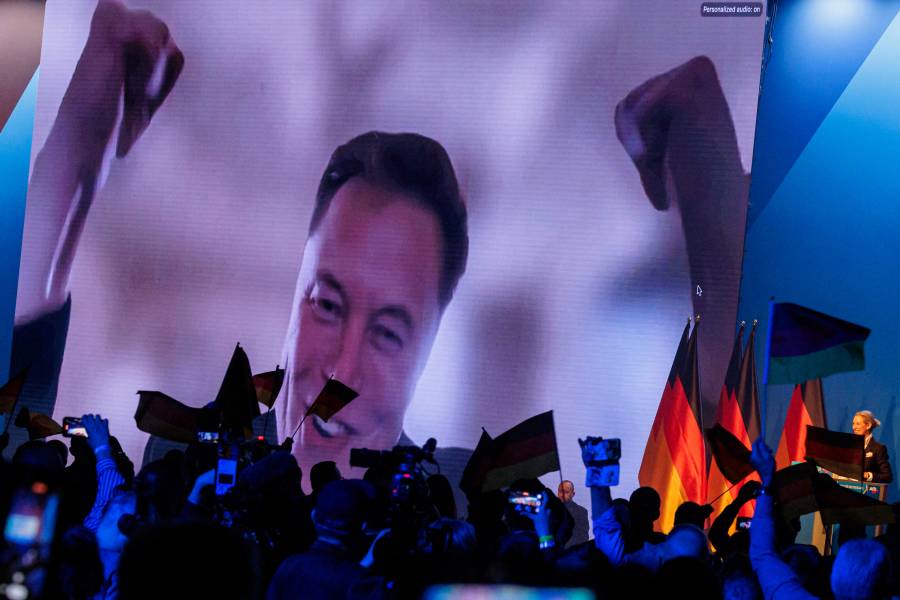 Elon Musk participa en un mitin de la extrema derecha alemana