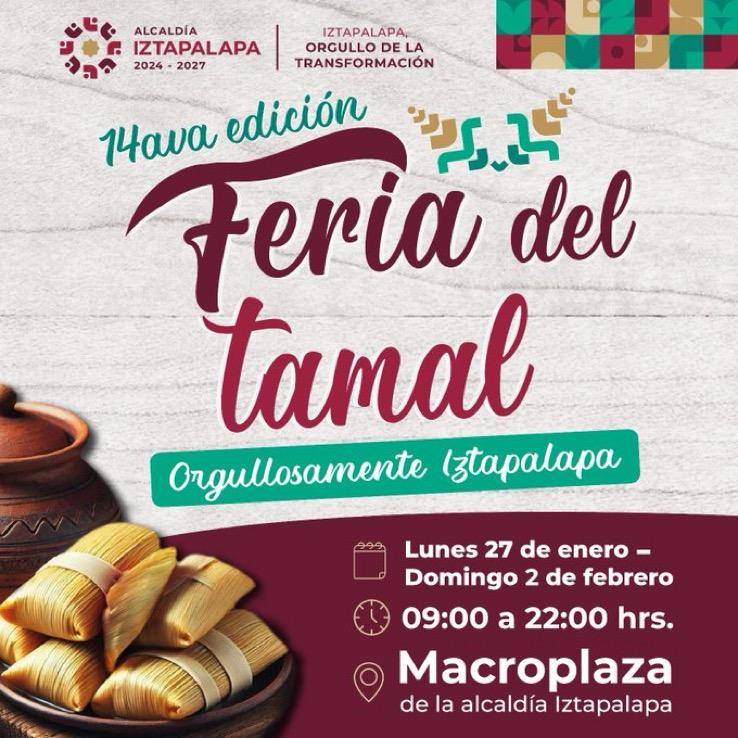 Iztapalapa anuncia la 14a feria del tamal 2025