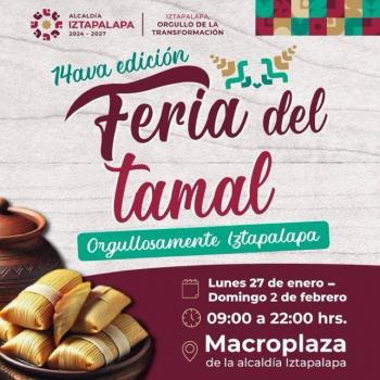 Iztapalapa anuncia la 14a feria del tamal 2025
