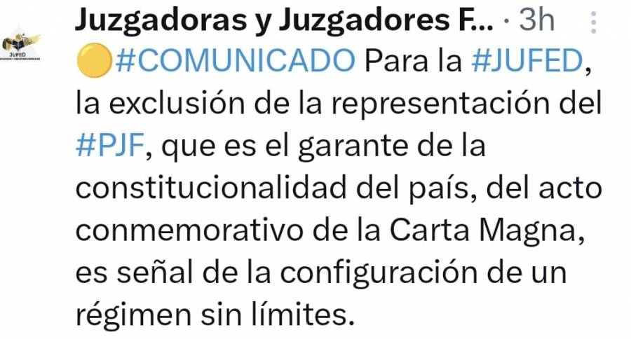 Régimen autoritario en México: La exclusión del Poder Judicial a la conmemoración de la promulgación de la Constitución, según la JUFED