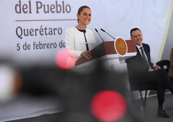Claudia Sheinbaum defiende la pol&iacute;tica exterior de M&eacute;xico en torno a reconocer lo mismo a Palestina e Israel, y el rechazo al bloqueo a Cuba