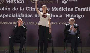 Sheinbaum anuncia inversi&oacute;n de 10 mil mdp para renivelar salarios de trabajadores del ISSSTE en Hidalgo