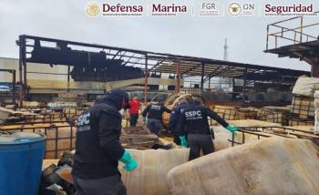 Cateo en Nuevo Le&oacute;n: Aseguran sustancias qu&iacute;micas usadas en fabricaci&oacute;n de drogas sint&eacute;ticas