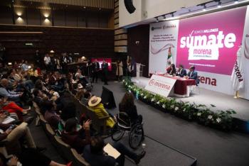 Morena va por afiliar a 10 millones de votantes de Sheinbaum: L&oacute;pez Beltr&aacute;n