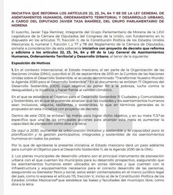 Con ley, Morena busca fortalecer desarrollo urbano municipal, con estrategias y mitigaci&oacute;n de riesgos