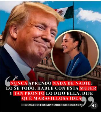 Sheinbaum agradece elogio de Trump