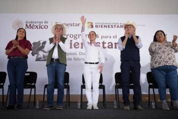 Sheinbaum anuncia construcci&oacute;n de la Universidad de la pensi&oacute;n para discapacitados en Durango