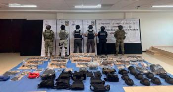 Aseguran arsenal y equipo t&aacute;ctico en cateo de San Mart&iacute;n Texmelucan