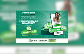 Gobierno Estatal habilita nuevo WhatsApp para declaraciones patrimoniales