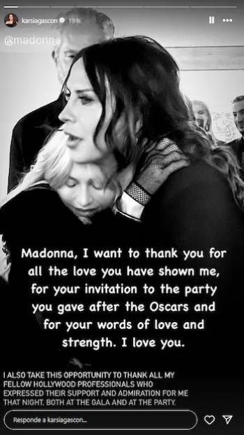 Karla Sof&iacute;a Gasc&oacute;n agradece el apoyo de Madonna tras la pol&eacute;mica en los Oscar 2025