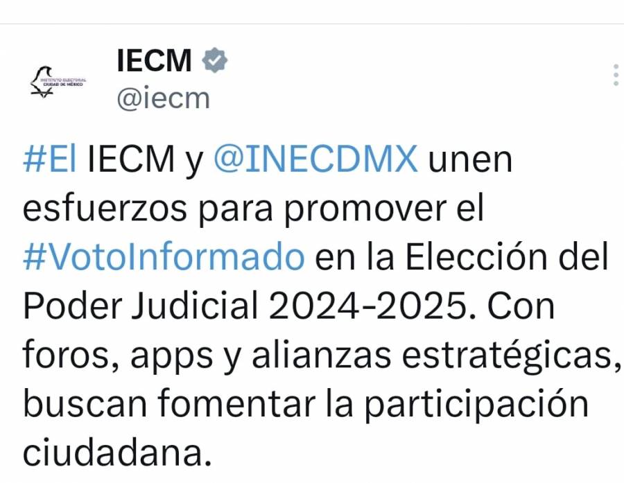 IECM y Junta Local Ejecutiva del INE impulsan el voto informado en la Elección del Poder Judicial