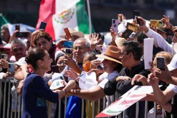 Sheinbaum env&iacute;a mensaje a AMLO y destaca su estrategia para reducir la migraci&oacute;n