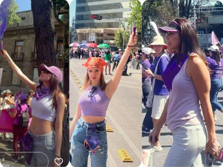 Famosas alzan la voz en la Marcha del 8M en la Ciudad de México