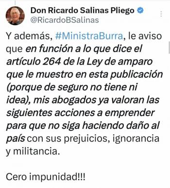 SCJN declara impedida a ministra Batres en caso Salinas Pliego; molesta, ella abandona sesi&oacute;n