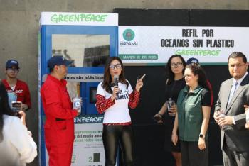 Proponen uso de m&aacute;quinas automatizadas de suministro de productos de limpieza, para reducir pl&aacute;sticos: Green Peace y diputada Laura Ballesteros