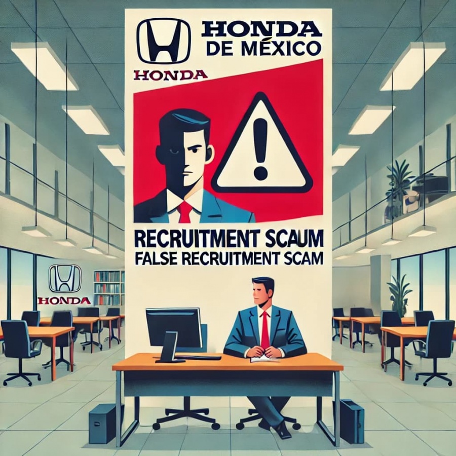 Honda de México alerta sobre falso reclutamiento