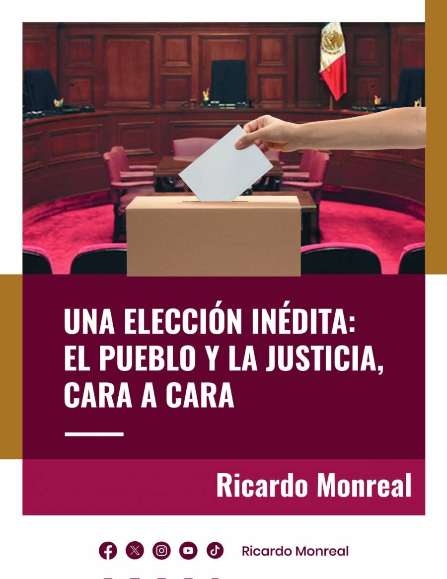 Ricardo Monreal destaca la elección judicial como un paso histórico