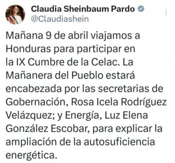 Sheinbaum informa sobre temas a tratar en la ma&ntilde;anera y su participaci&oacute;n en la IX Cumbre de la CELAC