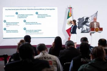 Presenta Sheinbaum iniciativa de Ley Nacional para eliminar trámites burocráticos y combatir la corrupción