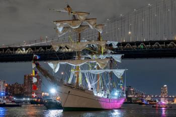 Análisis revela fallas de maniobra y falta de apoyo que provocaron choque del buque Cuauhtémoc contra el Puente de Brooklyn
