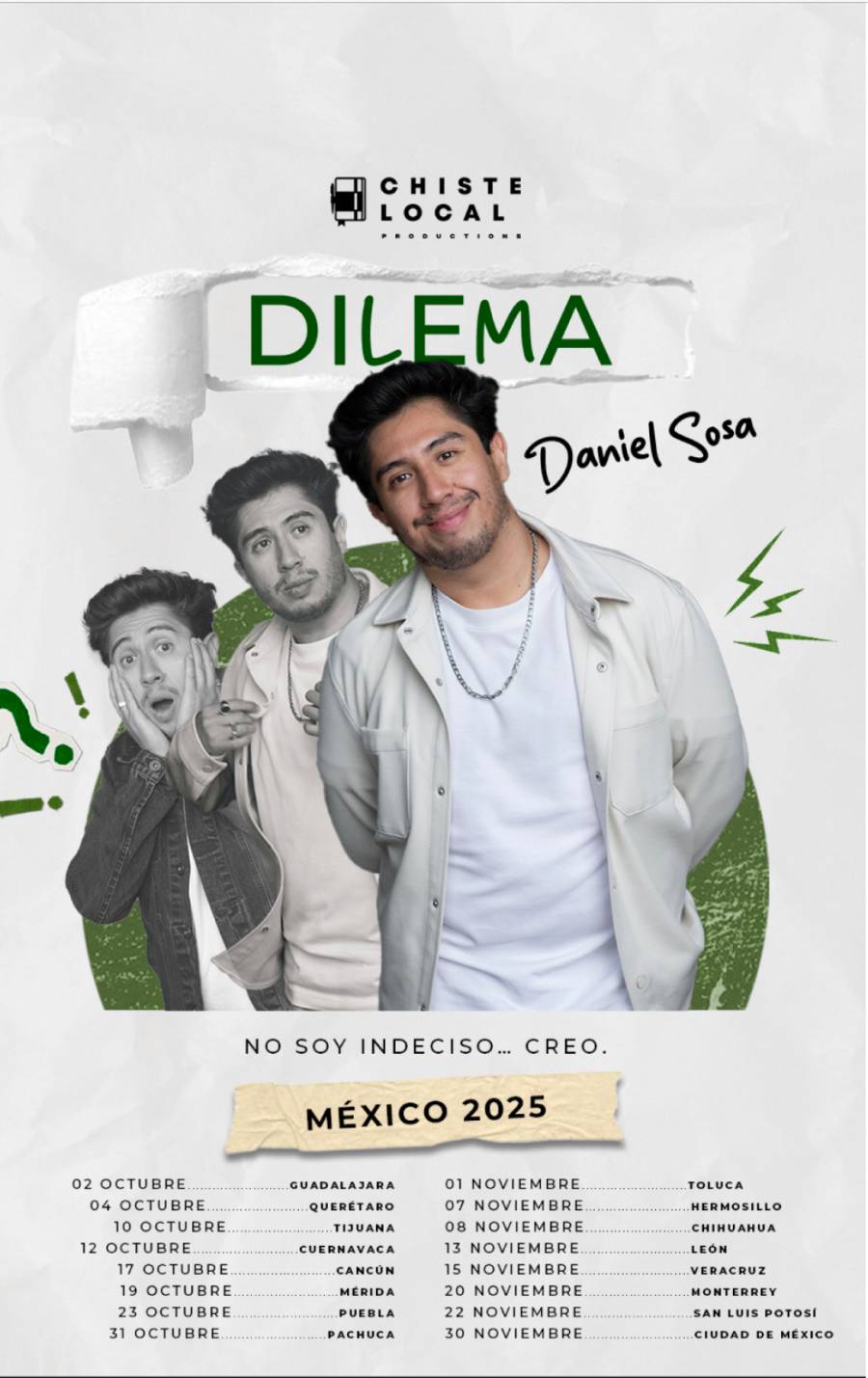  La comedia de Daniel Sosa se convierte en un Dilema, una gira que te hará pensar... más bien, reir