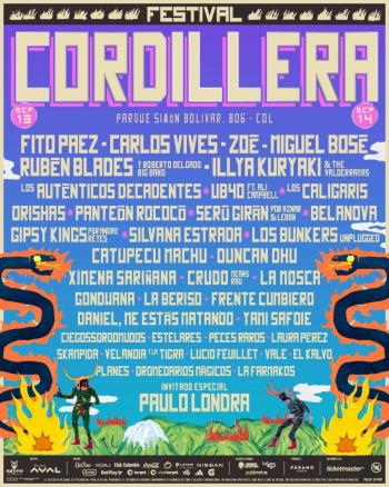 Rubén Blades, Fito Paez, Carlos Vives, Miguel Bosé, Serú Girán, Gipsy Kings por André Reyes, Orishas y más leyendas en el Festival Cordillera 2025.