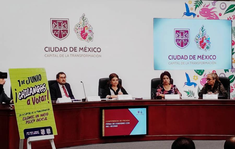 Clara Brugada firma convenio con IECM e INE para garantizar seguridad en elección del Poder Judicial  