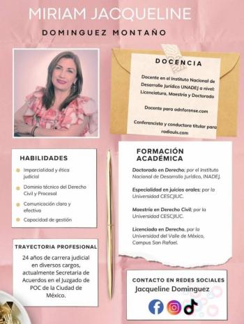Miriam Jacqueline Domínguez Montaño: “Por decisiones justas, soluciones humanas”