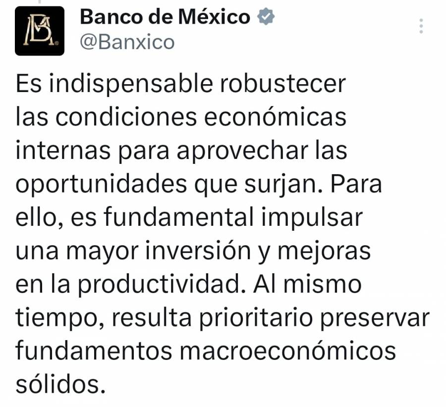 Sheinbaum promete blindar la economía ante bajo crecimiento previsto por Banxico  