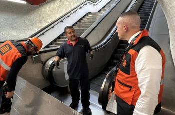 Adrián Rubalcava supervisa escaleras eléctricas en Línea 7 del Metro y promete reparar 20 equipos