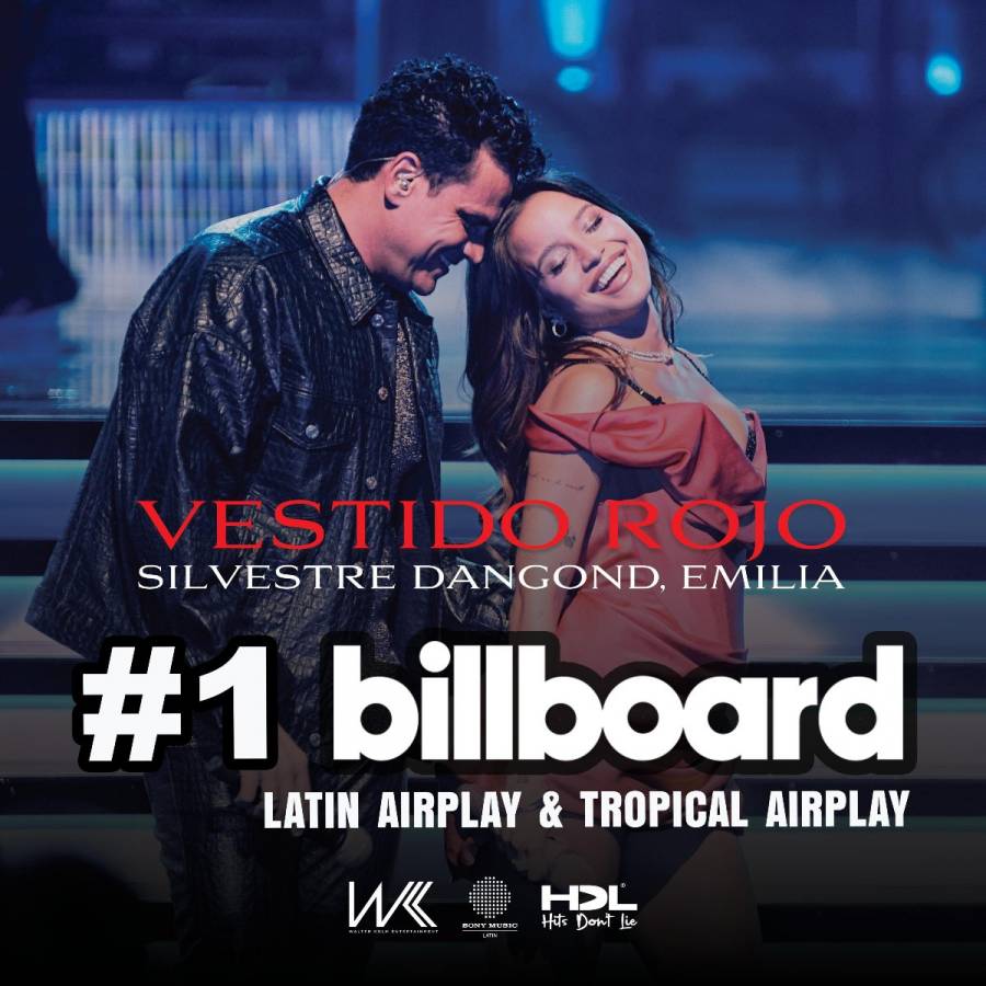 “Vestido Rojo” llega al #1: Silvestre Dangond y Emilia arman el hit más caliente del año