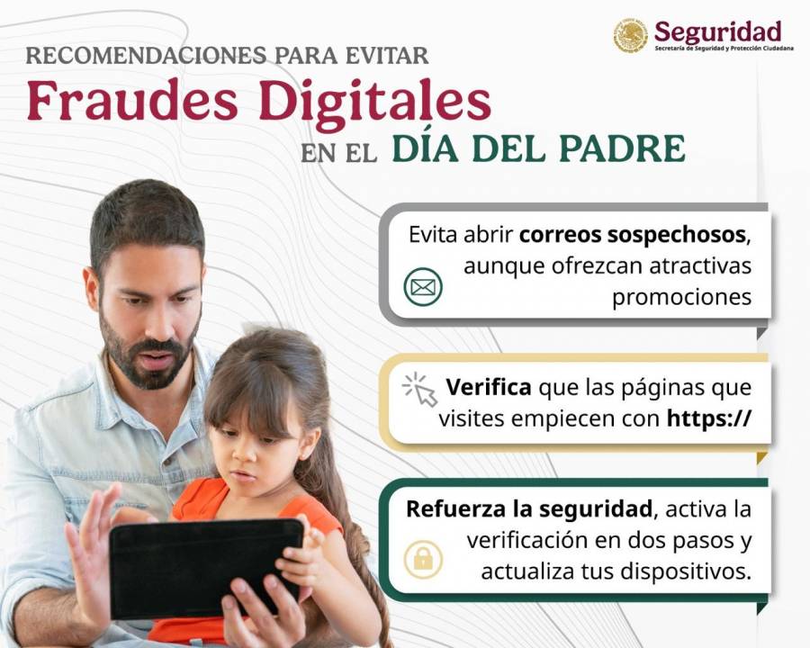 SSPC emite recomendaciones para evitar delitos cibernéticos durante el Día del Padre