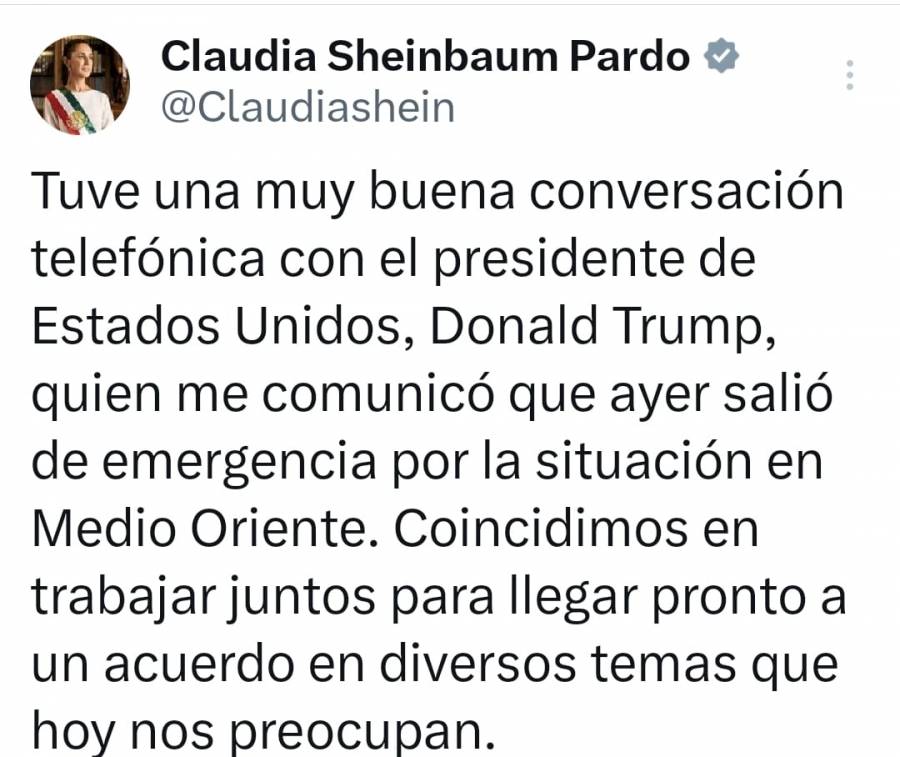 Sheinbaum y Trump sostienen llamada telefónica; coinciden en fortalecer cooperación bilateral