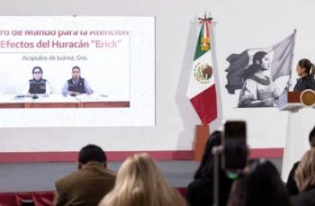 Huracán Erick azota Oaxaca con fuerza, pero sin pérdidas humanas: Laura Velázquez